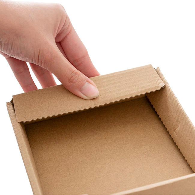 Posy Box Lid Medium Kraft Brown Pack 5 (16.5x16.5x4cmH)