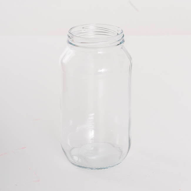 LVLY Glass Mason Jar SMALL Clear 750mL (7TDx9Dx17cmH)