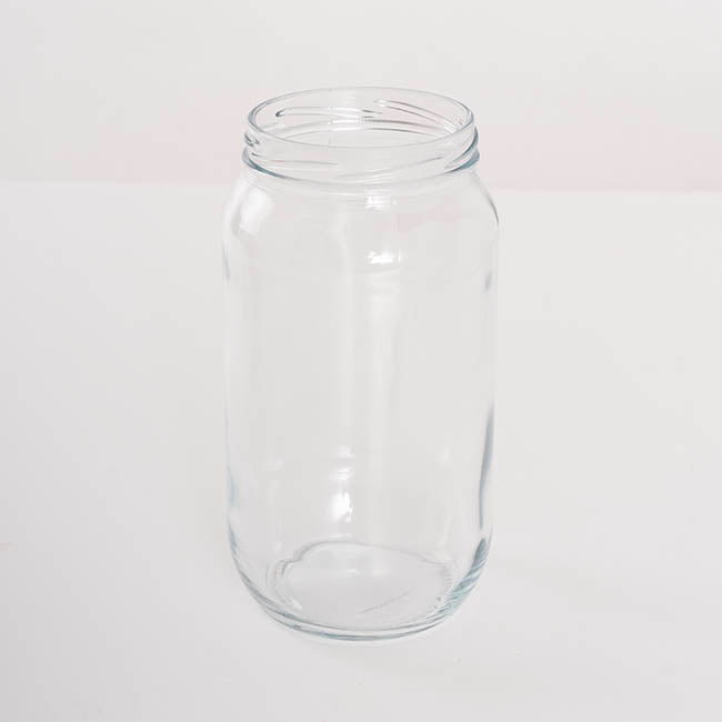 LVLY Glass Mason Jar LARGE Clear 1000mL (8TDx10Dx19cmH)