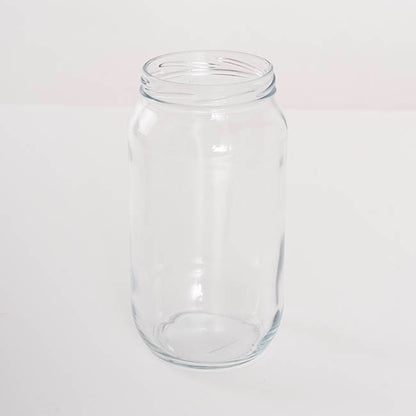 LVLY Glass Mason Jar LARGE Clear 1000mL (8TDx10Dx19cmH)
