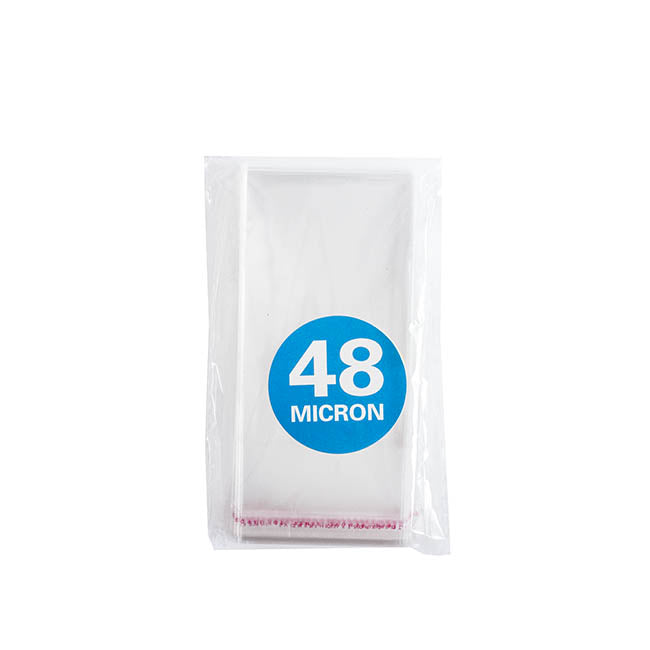Cello Bag Self Seal 48mic Pack 100 Clear (6x10cmH) Bus Card