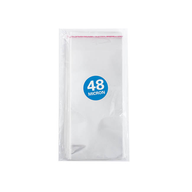 Cello Bag Self Seal 48mic Pack 100 Clear (10.5x22cmH) DL