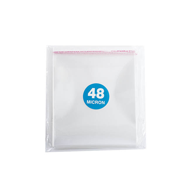 Cello Bag Self Seal 48mic Pack 100 Clear (15.5x15cmH)