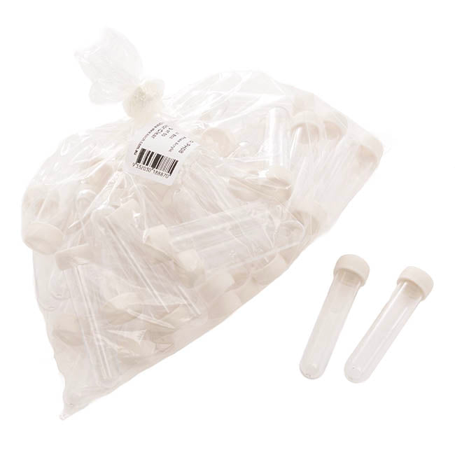 Vials Clear Premium Small 8mL with Cap Pack 50 (8cmH)