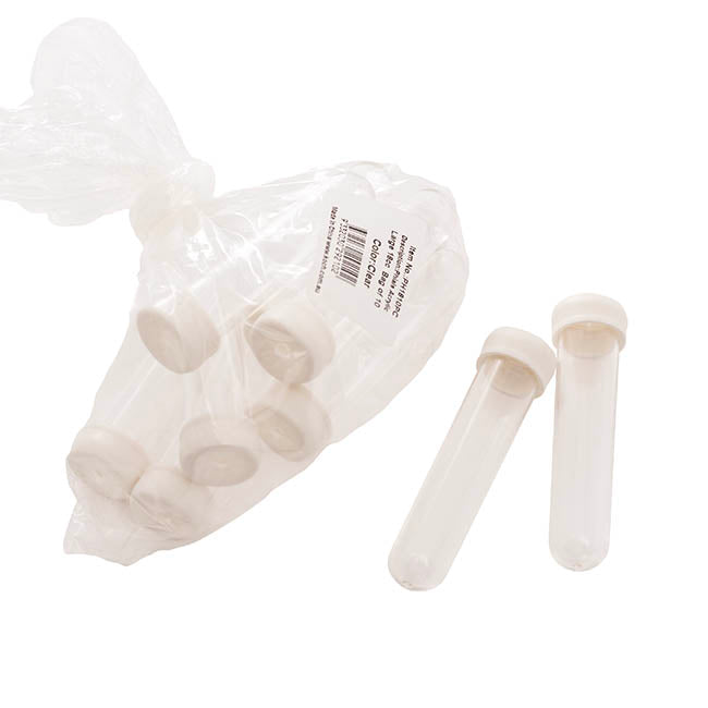 Vials Clear Premium Large 18mL with Cap Pack 10 (9.5cmH)