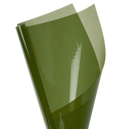 Coloured Cellophane 40 micron Moss (50x70cm) Pack 150