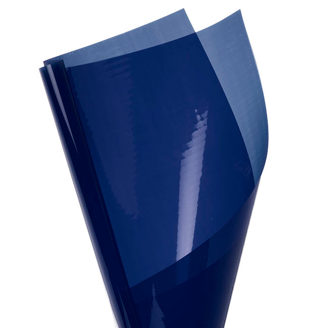 Coloured Cellophane 40 micron Navy Blue (50x70cm) Pack 150
