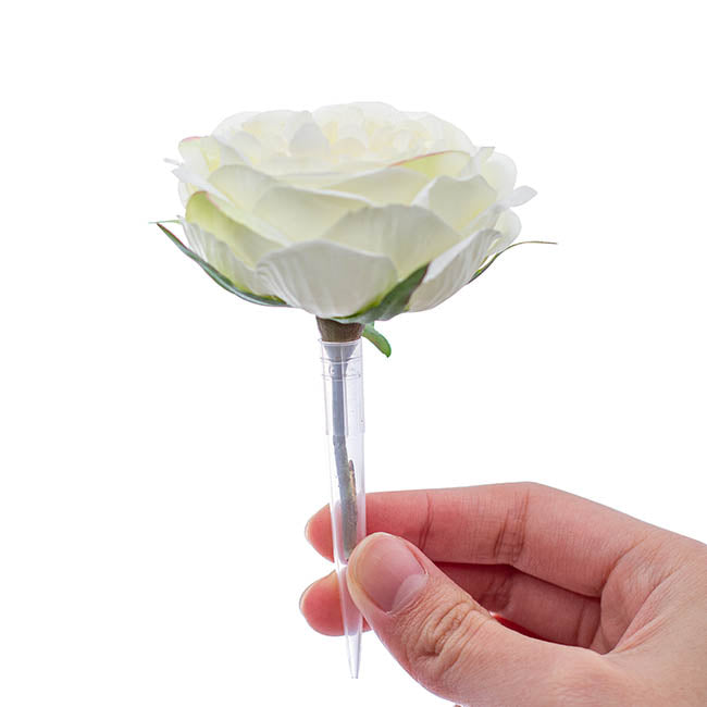 Floral Spike for Cake White Pack 12 (8mmDx70mmH)