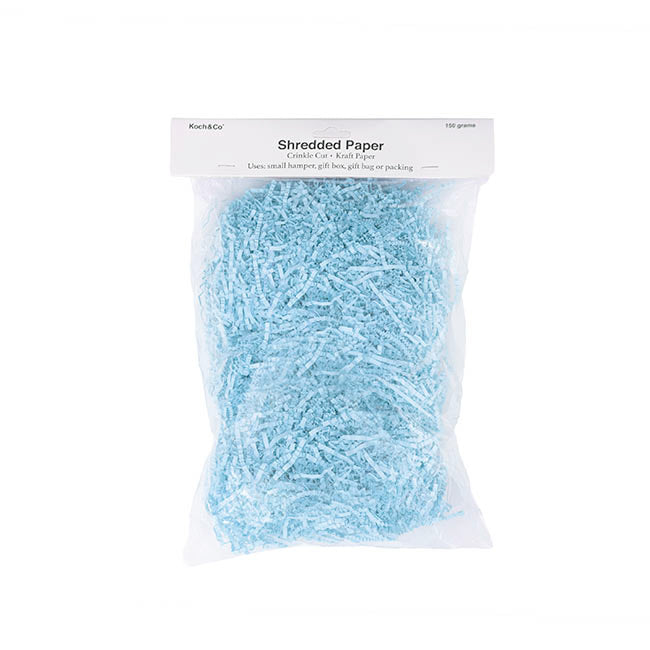 Premium Shredded Paper Filler Crinkle Cut Blue 150gm Bag