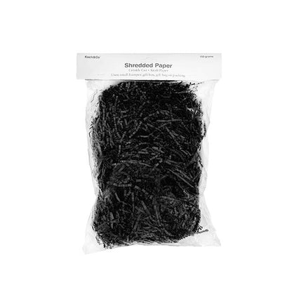 Premium Shredded Paper Filler Crinkle Cut Black 150gram Bag