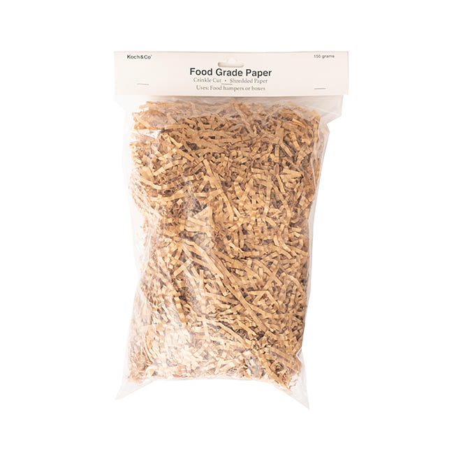 Shredded Paper Food Grade 4mm Kraft Brown 150gram Mini Bag