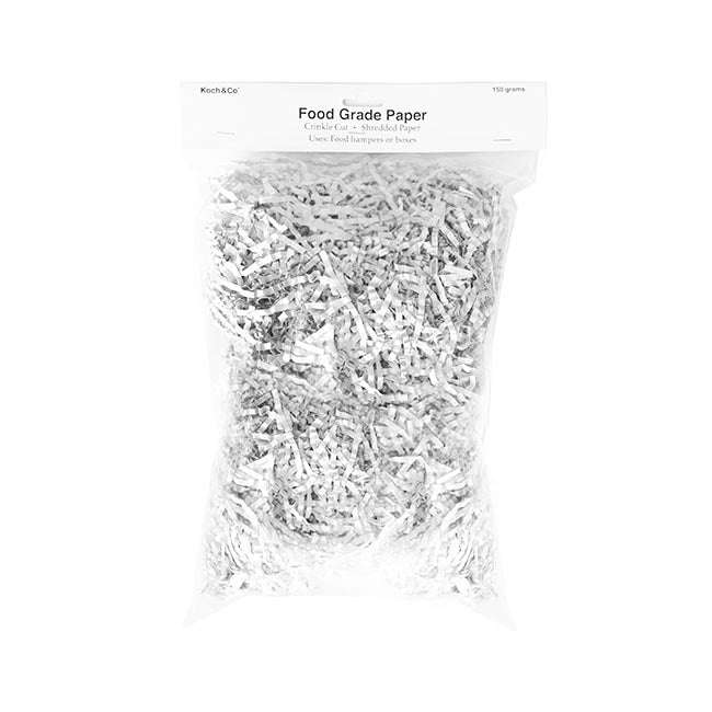 Shredded Paper Food Grade 4mm White 150gram Mini Bag