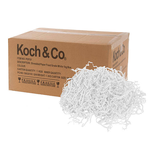 Shredded Paper Food Grade 4mm 40gsm White 1kg Box