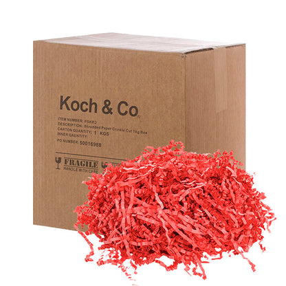 Shredded Paper Filler Food Grade 3mm Red 1kg Box
