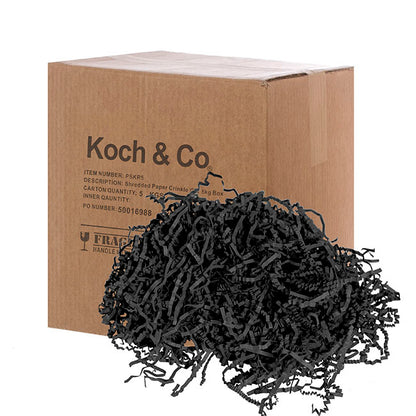 Premium Shredded Paper Filler Crinkle Cut Black 5kg Box