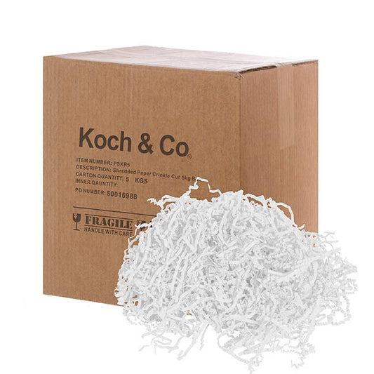 Premium Shredded Paper Filler Crinkle Cut White 5kg Box