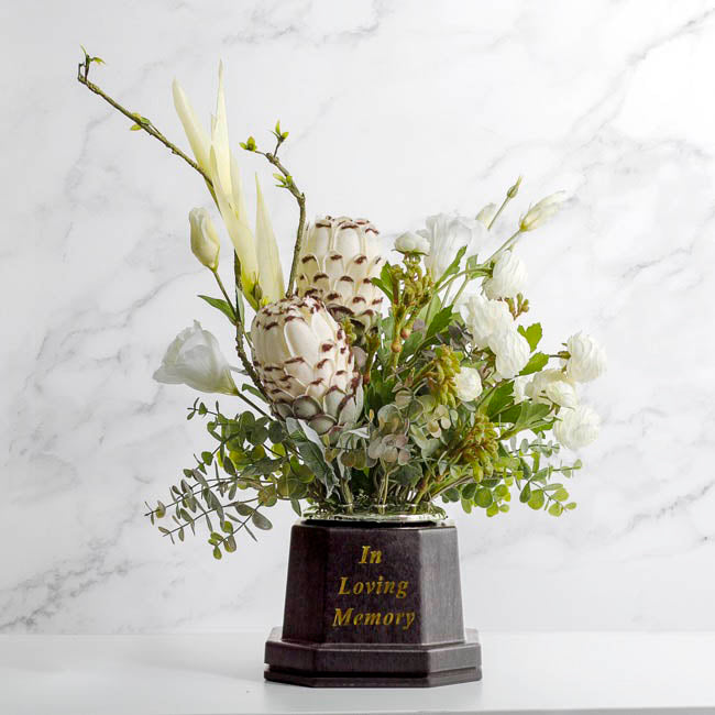 Cemetery Vase Black (13TDx7BDx10cmH) Black Lid