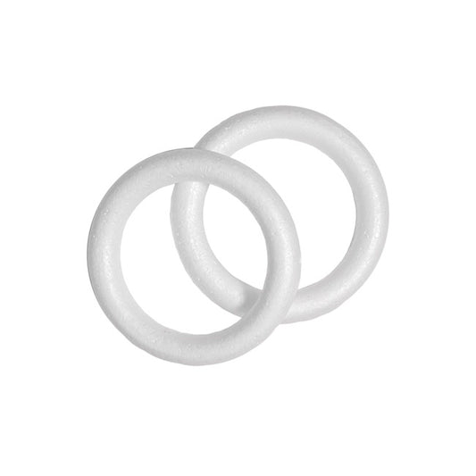 Polystyrene Wreath Full Round Edge (19Dx3cm) Pack 2