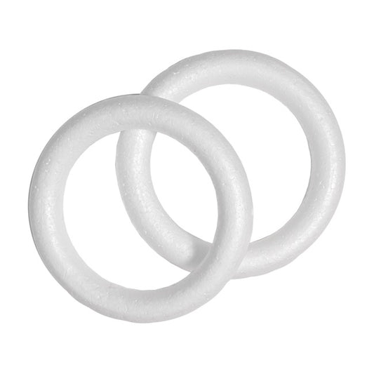 Polystyrene Wreath Full Round Edge (24.5Dx4cm) Pack 2