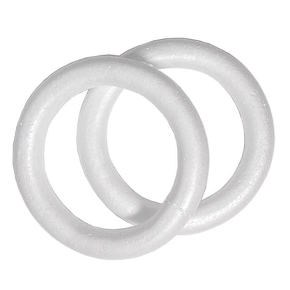 Polystyrene Wreath Full Round Edge (28Dx4cm) Pack 2