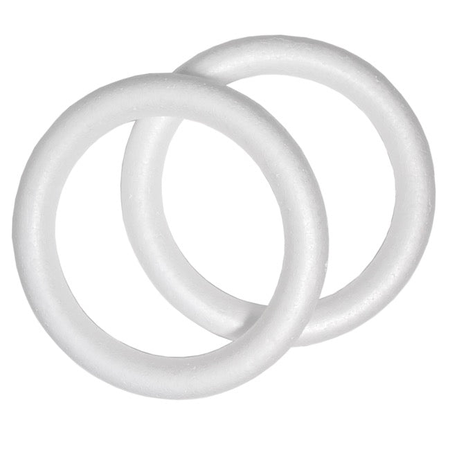 Polystyrene Wreath Full Round Edge (35Dx4.5cm) Pack 2