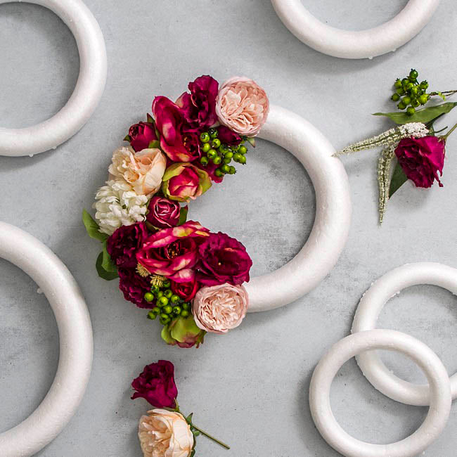 Polystyrene Wreath Full Round Edge (35Dx4.5cm) Pack 2