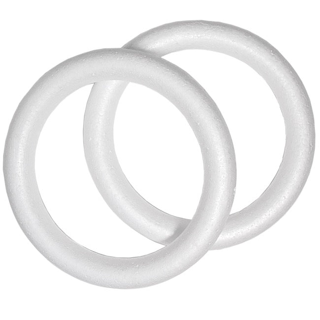 Polystyrene Wreath Full Round Edge (40Dx5cm) Pack 2