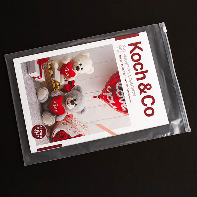 Resealable Zip Slide Cello Bag Clear Pack 100 (25Wx35cmH)