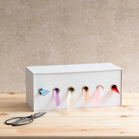Ribbon Dispenser Box White (36x15x15cmH)