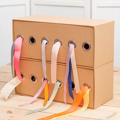 Ribbon Dispenser Box Natural (36x15x15cmH)