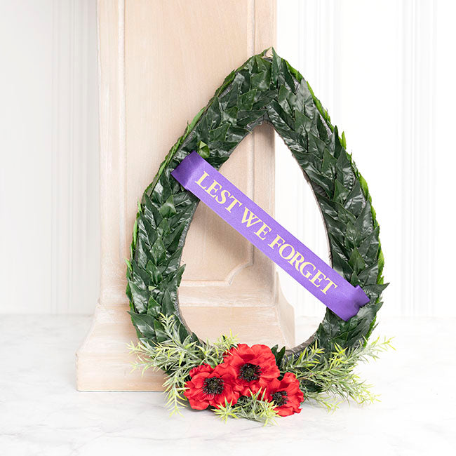 Ribbon Lest We Forget Sash Violet (50mmx1m)