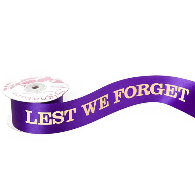 Ribbon Lest We Forget Sash Violet (50mmx1m)