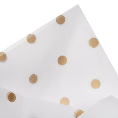 Tissue Paper Inspo Gold Spots Pk100 17gsm White (50x75cm)