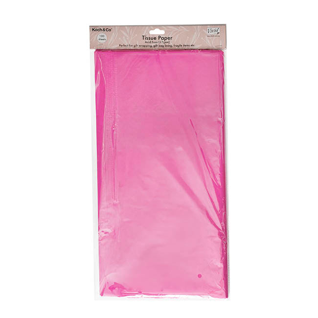 Tissue Paper Pack 100 Acid Free 17gsm Cerise (50x75cm)