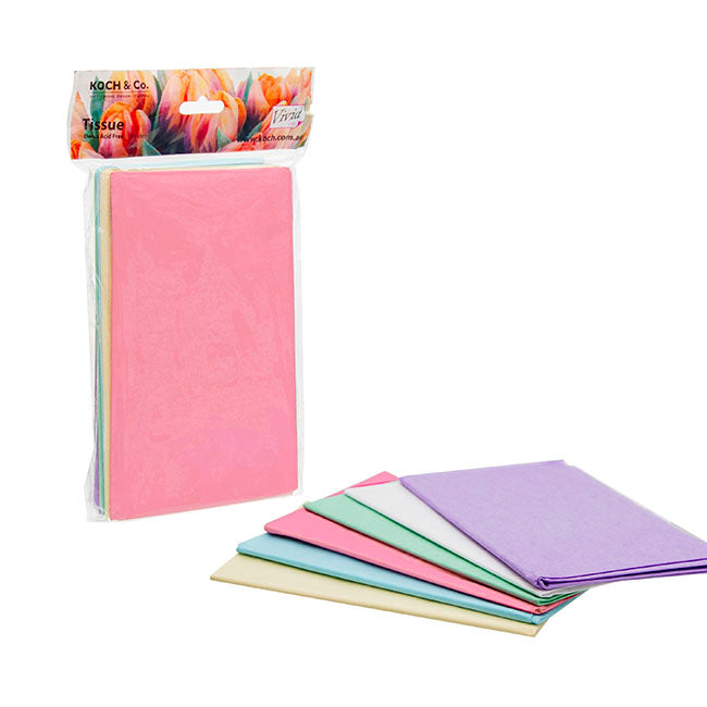 Tissue Paper M Pack 24 Acid Free 17gsm Mix Pastels (50x75cm)