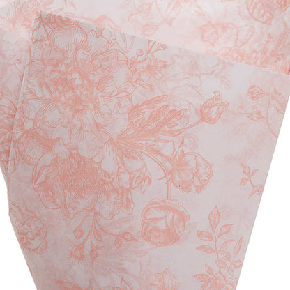 Tissue Paper Inspo Florals Pk100 21gsm Pink White (50x75cm)