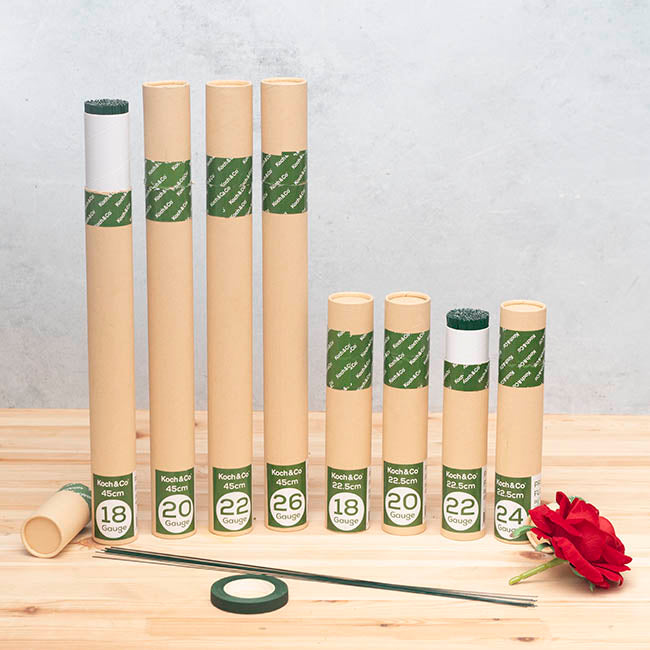 Green Florist Wire 22.5cm (9 inch) 22 Gauge 1kg Tube