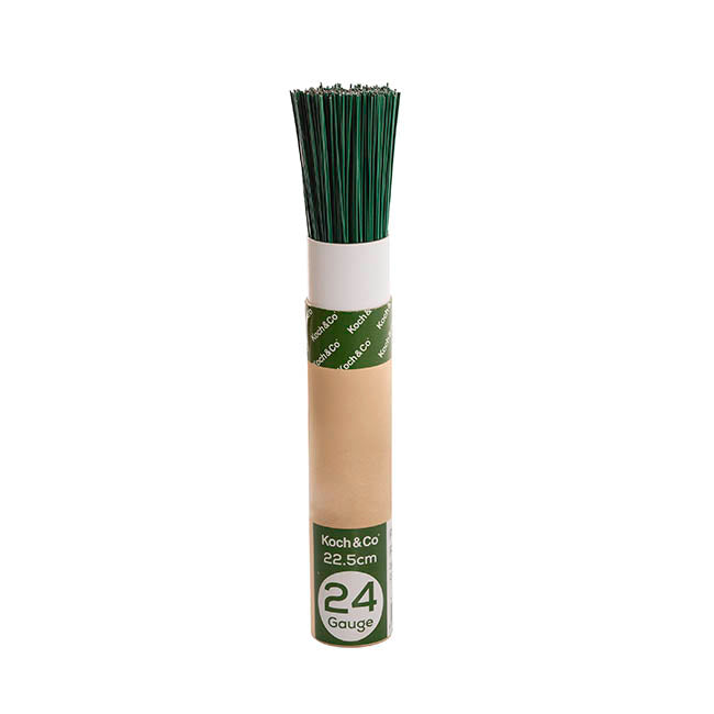 Green Florist Wire 22.5cm (9 inch) 24 Gauge 1kg Tube