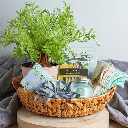 Hyacinth Tray with Handles Round Natural (35x35x10cmH)