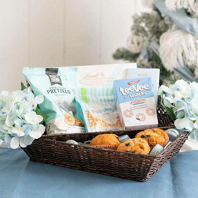 Artificial Wicker Tray Rectangle M Dark Brown (37x28x10cmH)