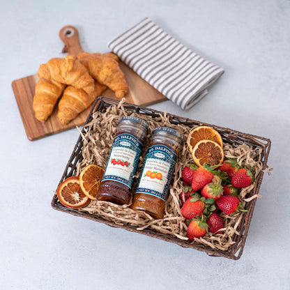 Artificial Wicker Tray Rectangle S Dark Brown (33x24x10cmH)