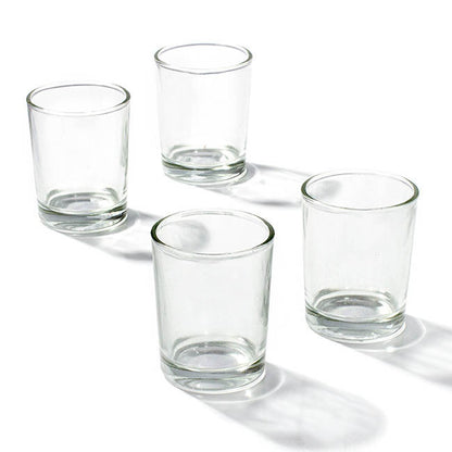 Glass Votive Candle Holder Cylinder Clear (5x6cmH)