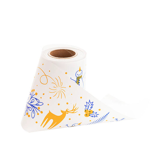 Wrapping Narrow Roll Christmas Cheer Gloss White (10cmx25m)