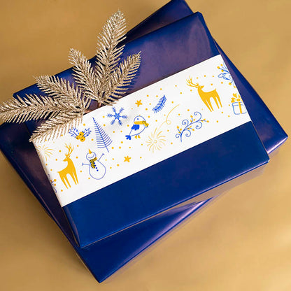 Wrapping Narrow Roll Christmas Cheer Gloss White (10cmx25m)