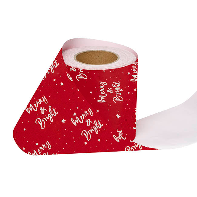 Wrapping Narrow Roll Merry & Bright Gloss Red (10cmx25m)