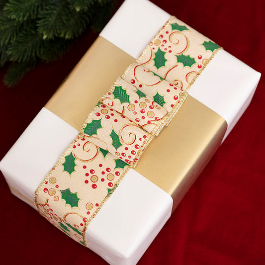 Wrapping Narrow Roll Solid Gloss Gold (10cmx25m)