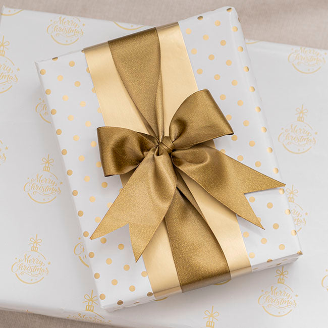 Wrapping Narrow Roll Solid Gloss Gold (10cmx25m)
