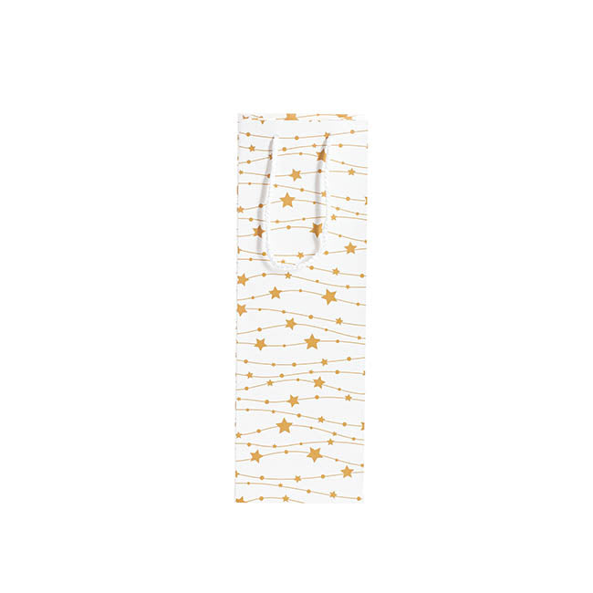 Wine Bag Single Bottle Pack 5 Stars White G (12.5x8x36cmH)