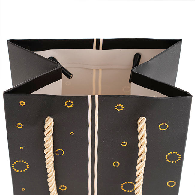 Wine Bag Single Bottle Pack 5 Gift Design Black (12x9x35cmH)