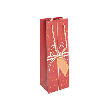 Wine Bag Single Bottle Pack 5 Gift Design Red (12x9x35cmH)